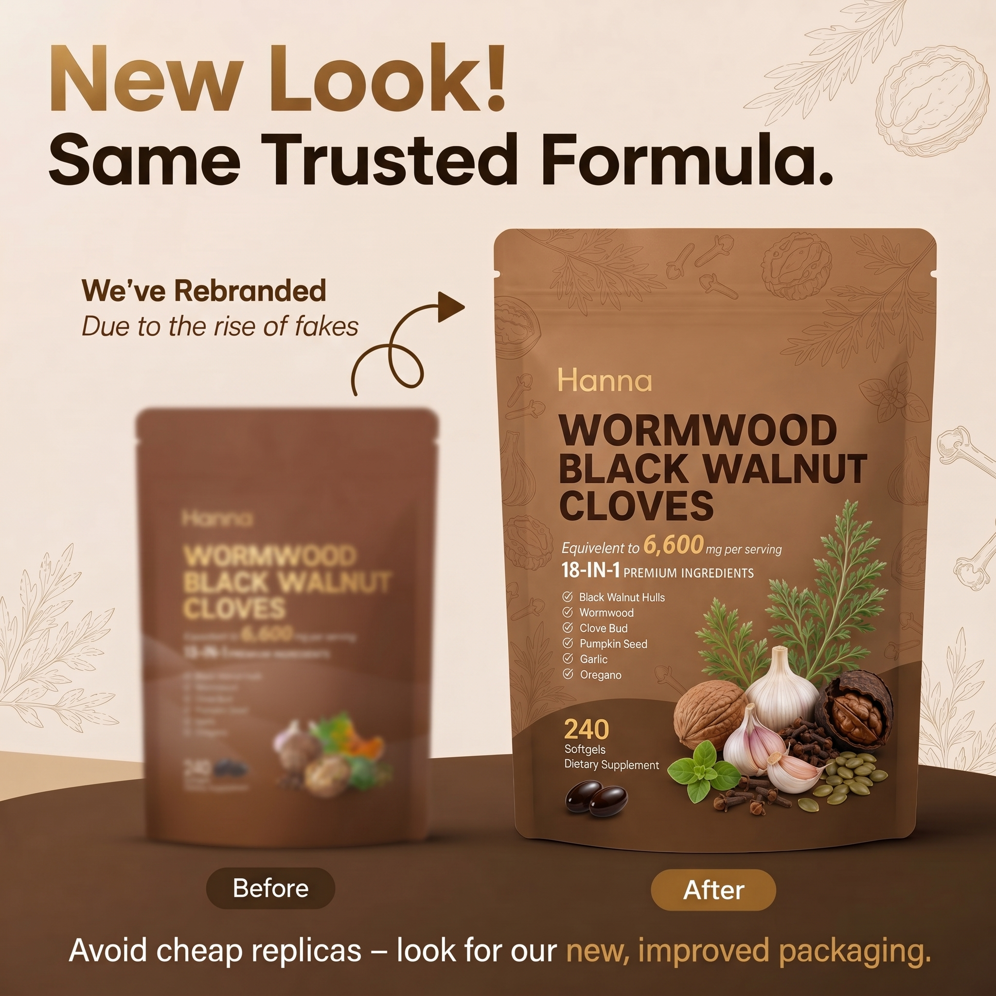 Hanna Wormwood Black Walnut Cloves Capsules
